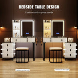 Myfitin Vanity set with white light+RGB LED light strip mirror - Myfitin Furniture