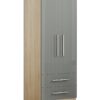 2 Door Wardrobe With 2 Draws, High Gloss Grey - Myfitin Furniture