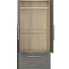 2 Door Wardrobe With 2 Draws, High Gloss Grey - Myfitin Furniture