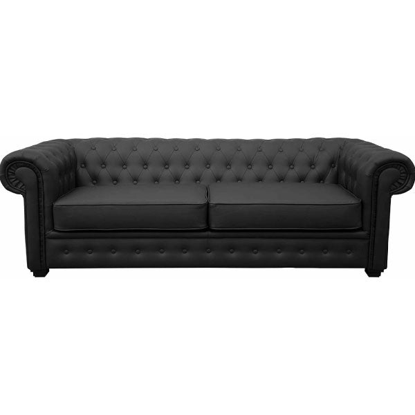 MyFitin 3+2 Black Chesterfield Sofa Set | Plush Fabric