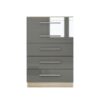 5 Drawers Chest – Available in High Gloss Grey, White and Black - Myfitin Furniture