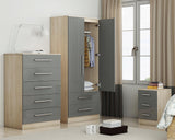 5 Drawers Chest – Available in High Gloss Grey, White and Black - Myfitin Furniture