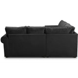 MyFitin Large Black Corner Sofa 230cm x 230cm | Plush Fabric High Back