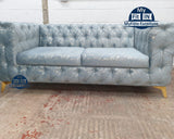 Galaxy Chesterfield Sofa in Silver Colour - Myfitin Furniture