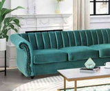 My Fitin Green Chesterfield 3 Seater Sofa