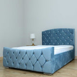 Half Moon Upholstered Bed With Mattress - Myfitin Furniture