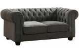 Hampton Chesterfield Grey Fabric 3+2 Seater Sofa Set - Myfitin Furniture