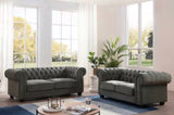 Hampton Chesterfield Grey Fabric 3+2 Seater Sofa Set - Myfitin Furniture