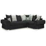 MyFitin 4 Seater Black Small Corner Sofa - Myfitin Furniture