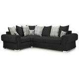 MyFitin 4 Seater L Shape Sofa | Black| Grey| Mink| Silver Plush Velvet