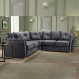 MyFitin 5 Seater Plush Fabric Corner Sofa - Myfitin Furniture