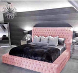 Myfitin Chesterfield Plush Valvet Bed (Bespoke) - Myfitin Furniture