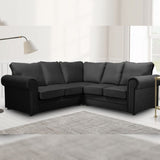 MyFitin Large Black Corner Sofa 230cm x 230cm | Plush Fabric High Back - Myfitin Furniture