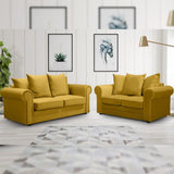 MyFitin Mustard Sofa Set 3+2 Plush Fabric - Myfitin Furniture