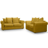 MyFitin Mustard Sofa Set 3+2 Plush Fabric - Myfitin Furniture