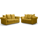 MyFitin Mustard Sofa Set 3+2 Plush Fabric - Myfitin Furniture