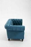 NEW Chesterfield Style Sofa Suite in Plush Velvet Fabric, 3+2 Seater in GREY - Myfitin Furniture