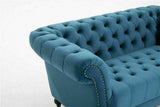 NEW Chesterfield Style Sofa Suite in Plush Velvet Fabric, 3+2 Seater in GREY - Myfitin Furniture