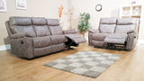 Tuscany Leather Sofa 3+2 seater in grey - Myfitin Furniture