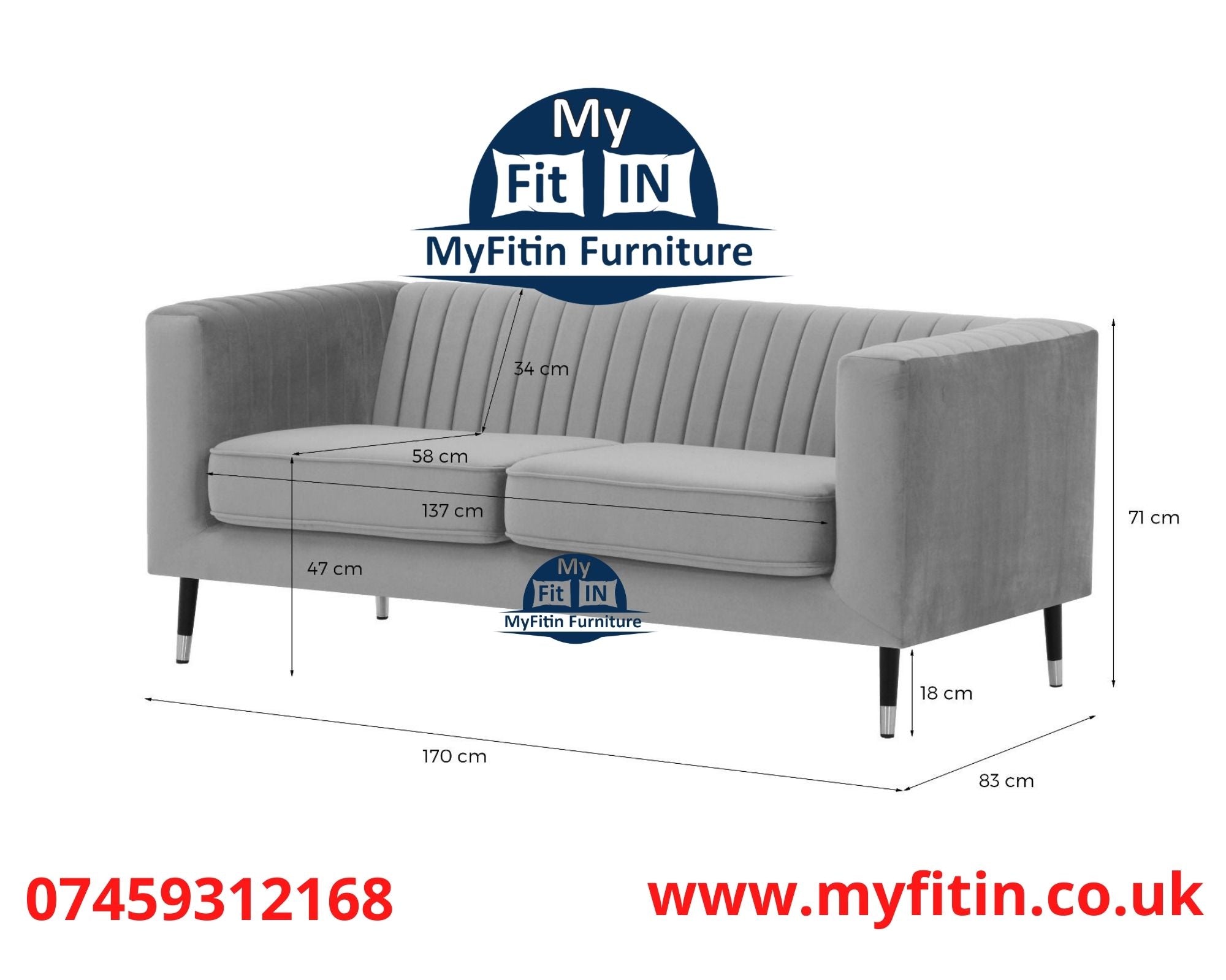 Myfitin strips Line Sofa 3 seater